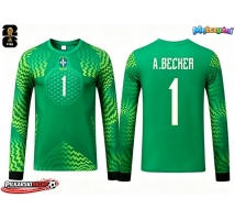 Brazylia Alisson Becker #1 Bramkarskie Koszulka Wyjazdowa MŚ 2026 Długi Rękaw